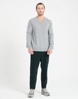 LUKE 11 V-neck cashmere sweater light grey