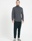 LUKE 15 4-thread cashmere turtleneck sweater charcoal grey