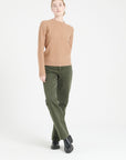 LILLY 29 4-thread cashmere cable-knit round-neck sweater camel