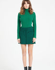 MIA 5 Emerald green ribbed cashmere turtleneck sweater