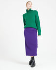 MIA 9 10-thread cashmere chimney-neck sweater emerald green