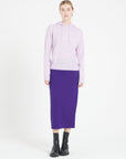 MIA 16 Cashmere hoodie with chiselled lilac trim