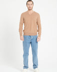 LUKE 1 V-neck cashmere sweater camel