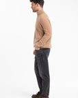 GABI 1 Camel cashmere ribbed trucker sweater