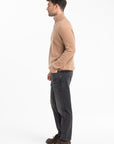 GABI 1 Camel cashmere ribbed trucker sweater