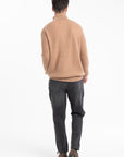 GABI 1 Camel cashmere ribbed trucker sweater