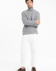 GABI 3 4-thread cashmere twist turtleneck sweater light grey