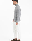 GABI 3 4-thread cashmere twist turtleneck sweater light grey