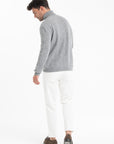 GABI 3 4-thread cashmere twist turtleneck sweater light grey