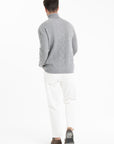 GABI 3 4-thread cashmere twist turtleneck sweater light grey