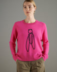 NAMI 19 Round-neck cashmere sweater CIGALE 2 Indian pink