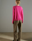 NAMI 19 Round-neck cashmere sweater CIGALE 2 Indian pink