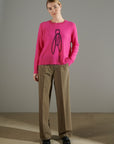 NAMI 19 Round-neck cashmere sweater CIGALE 2 Indian pink