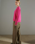 NAMI 19 Round-neck cashmere sweater CIGALE 2 Indian pink