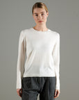 NAMI 4 Round-neck cashmere sweater ecru white