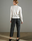 NAMI 4 Round-neck cashmere sweater ecru white