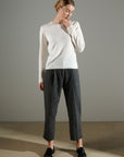 NAMI 4 Round-neck cashmere sweater ecru white