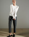 NAMI 4 Round-neck cashmere sweater ecru white