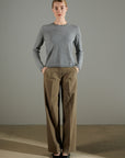 NAMI 4 Round-neck cashmere sweater light grey