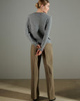 NAMI 4 Round-neck cashmere sweater light grey