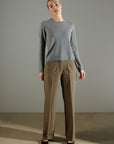 NAMI 4 Round-neck cashmere sweater light grey