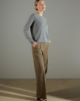 NAMI 4 Round-neck cashmere sweater light grey