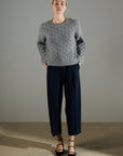 NAMI 5 10-thread cashmere twisted round-neck sweater light grey