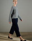 NAMI 5 10-thread cashmere twisted round-neck sweater light grey