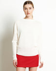 RIA 2 Oversized round-neck cashmere sweater in ecru white