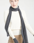 Charcoal grey cashmere scarf