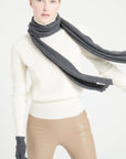 Charcoal grey cashmere scarf