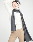 Charcoal grey cashmere scarf