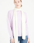 Ecru white cashmere scarf