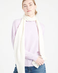 Ecru white cashmere scarf