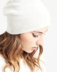 Ecru white cashmere hat