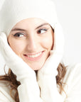 Ecru white cashmere hat