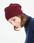 Burgundy red cashmere hat