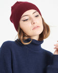 Burgundy red cashmere hat