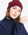 Burgundy red cashmere hat