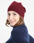 Burgundy red cashmere hat