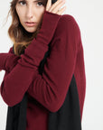 Burgundy red cashmere mittens