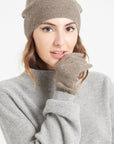 Taupe 4-thread cashmere gloves