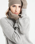 Taupe 4-thread cashmere gloves