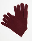 Burgundy red 4-thread cashmere gloves