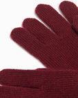 Burgundy red 4-thread cashmere gloves