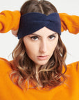 Navy blue 4-thread cashmere headband