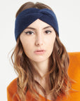 Navy blue 4-thread cashmere headband