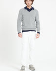 LUKE 1 V-neck cashmere sweater light grey