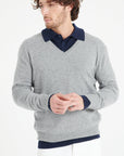 LUKE 1 V-neck cashmere sweater light grey