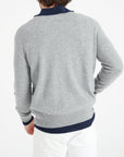 LUKE 1 V-neck cashmere sweater light grey